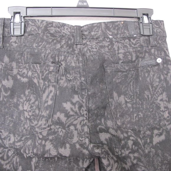 7 For All Mankind Black Patterned Skinny Jeans - Picture 9 of 13